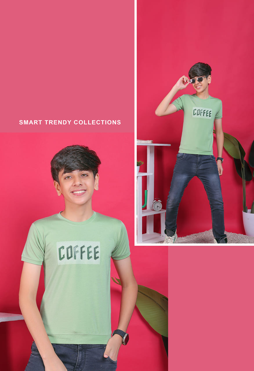 8t9 degree Boys Printed Round Neck Tshirts