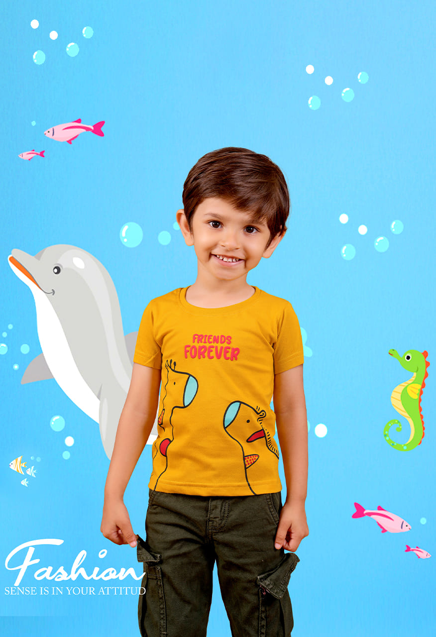 8t9 degree Boys Printed Round Neck Tshirts